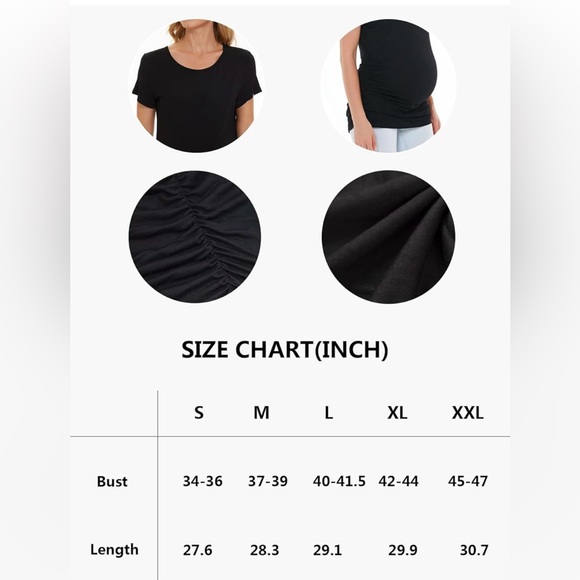 2 Maternity Pregnancy Side Ruched Tops Shirts Clothes Bundle - Picture 2 of 2